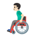 👨🏻‍🦽 man in manual wheelchair: light skin tone display on Google